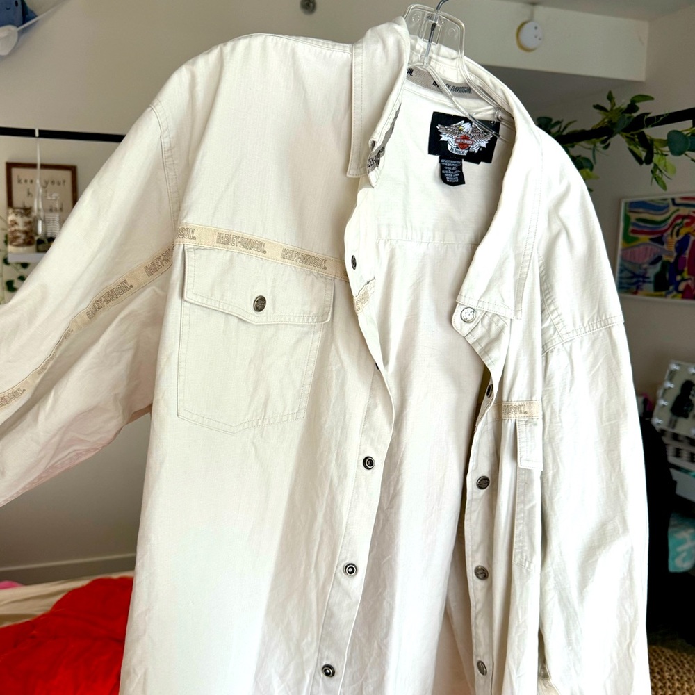 Harley Davidson vintage button up lightweight jacket